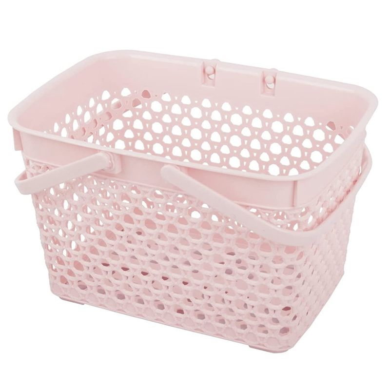 Portable Shower Basket, Plastic Storage Basket with Handle Organizer Bin for Bathroom, Kitchen, College Dorm