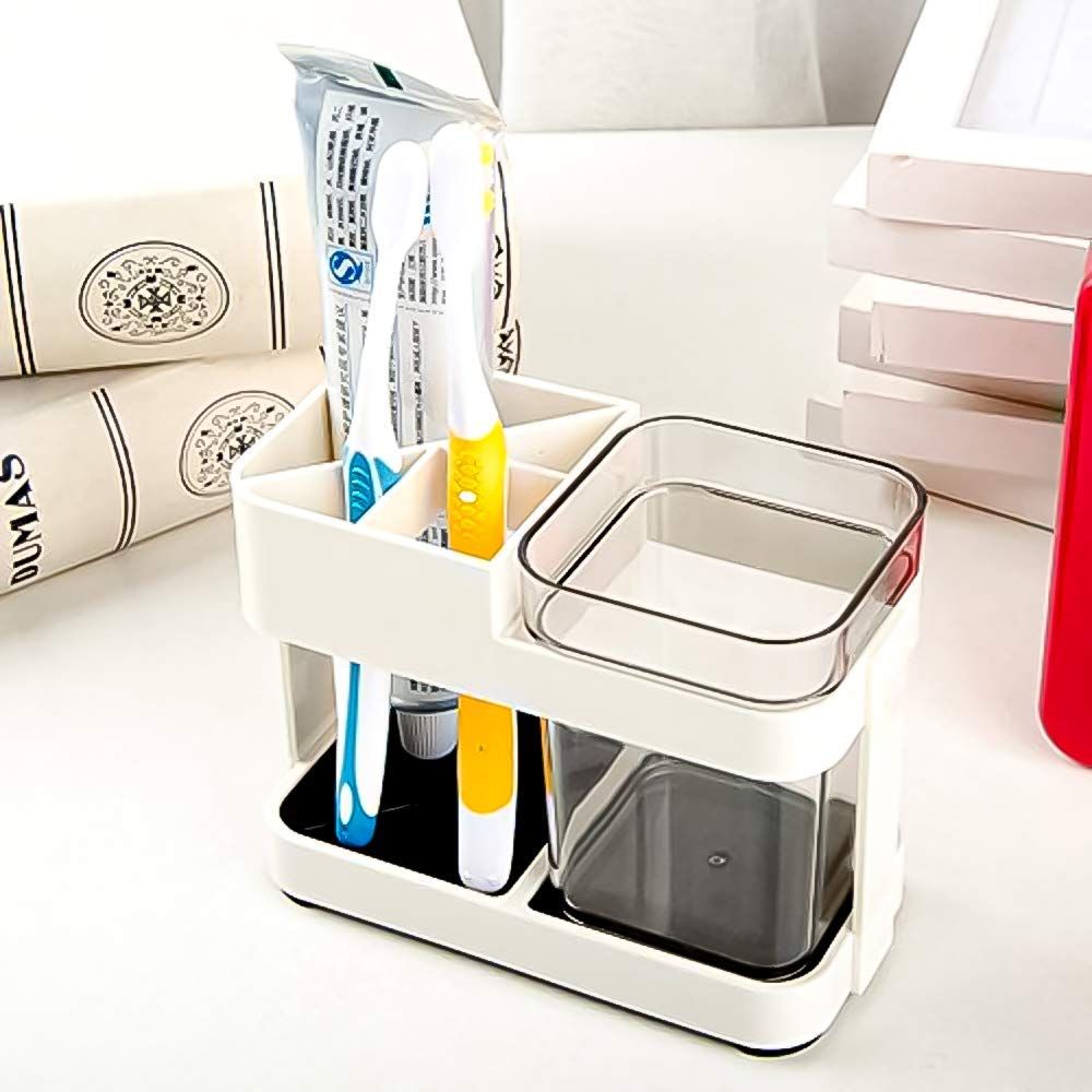3 storage Toothbrush Toothpaste Stand Holder Storage Organizer