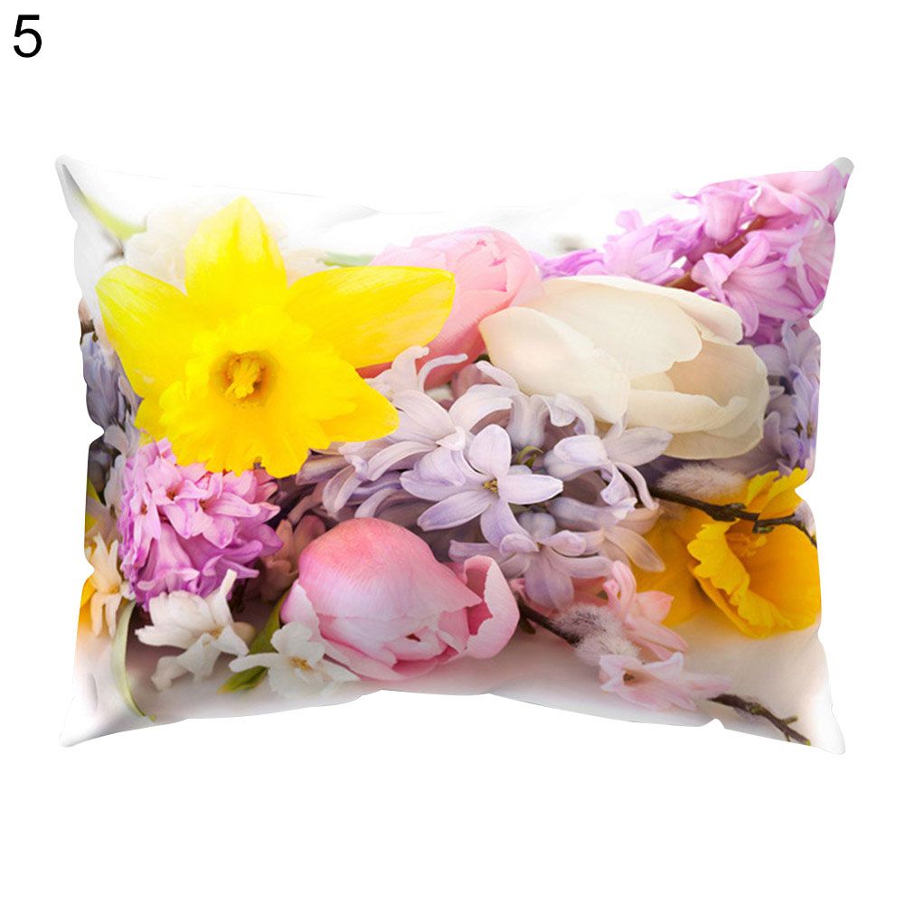 Fresh Flower Sunflower Pattern Pillow Case Cushion Cover Living Room Car Decor