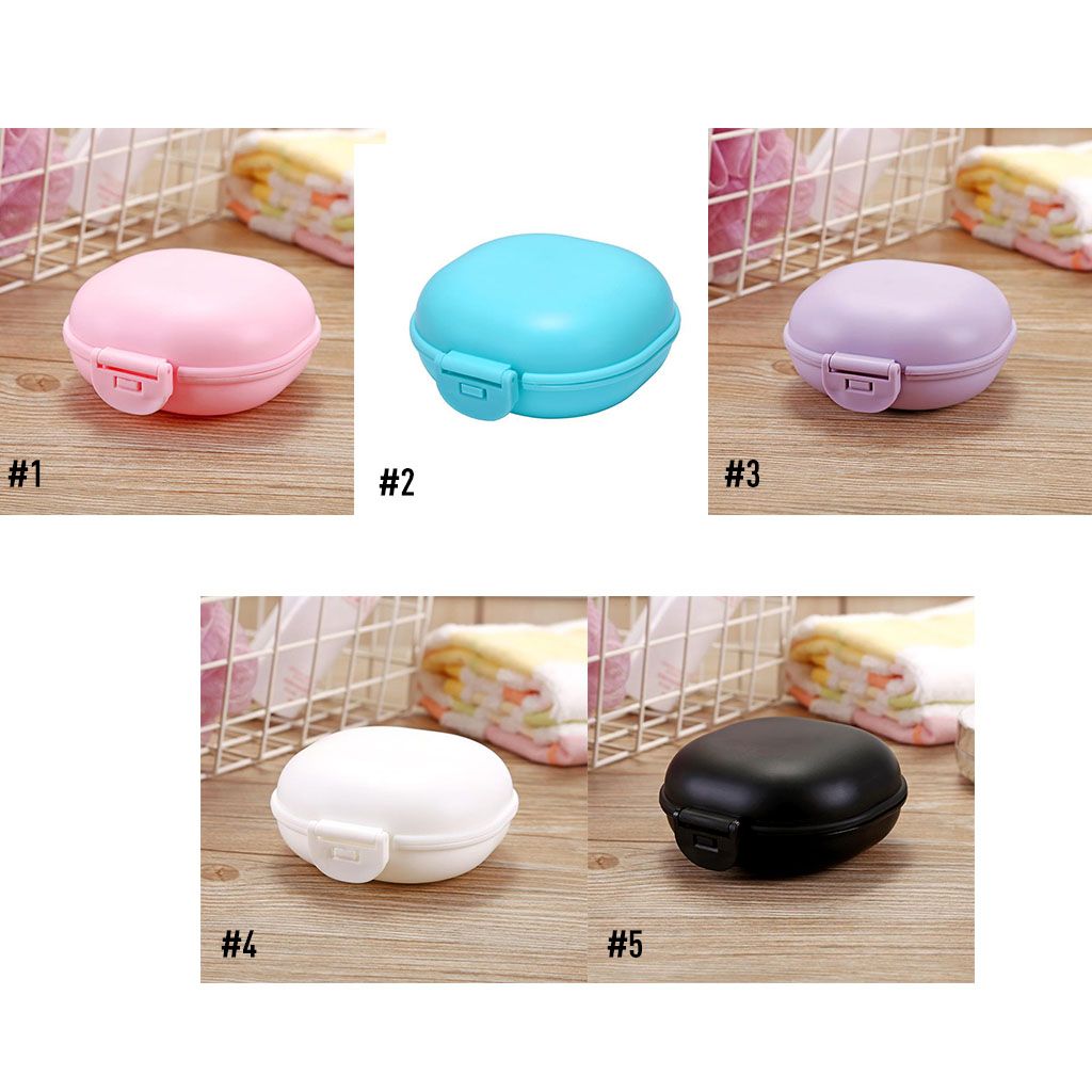1PC Portable Travel Soap Case Plastic Soild Color Waterproof Soap Box With Lid