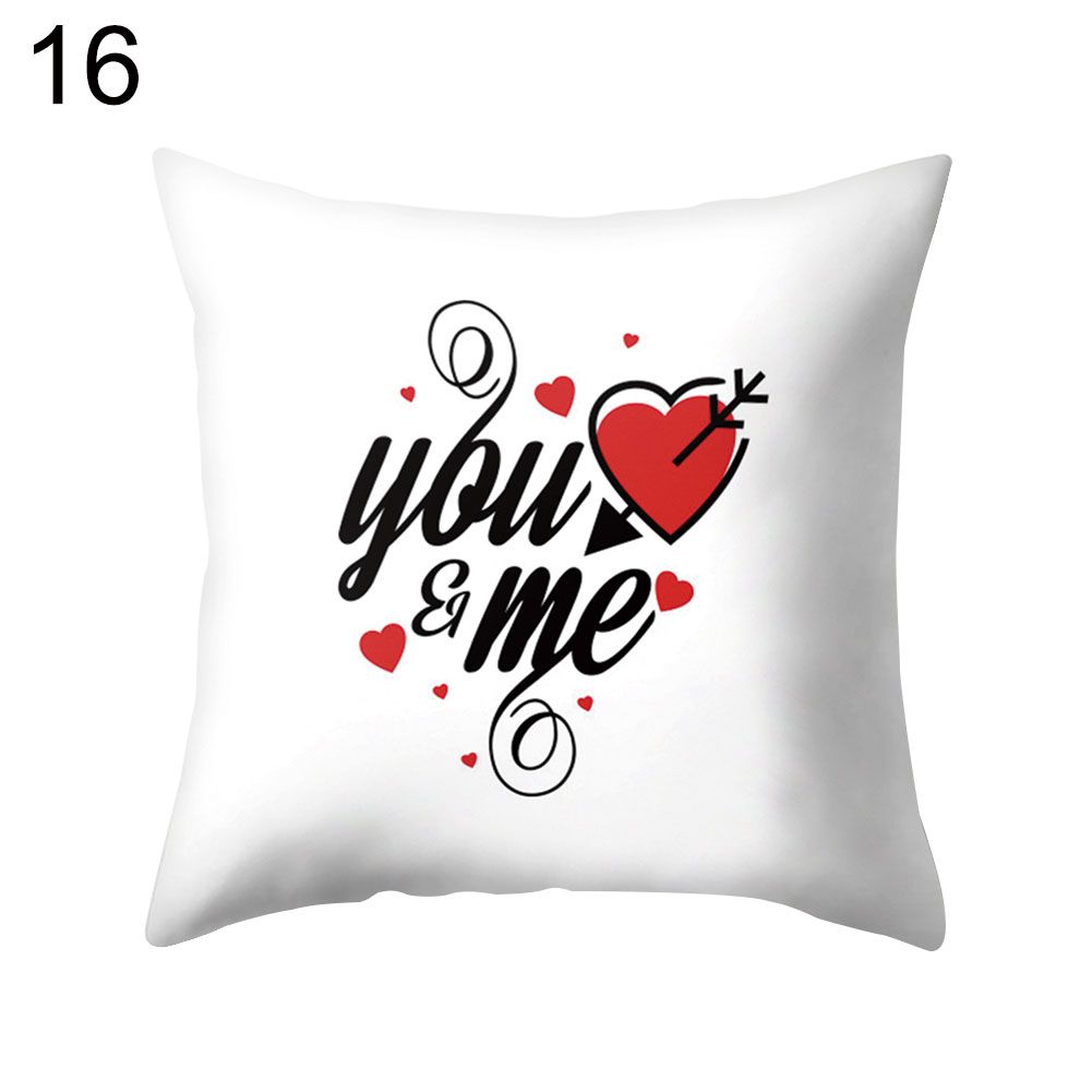 Romantic Love Heart Letter Pillow Case Cushion Cover Sofa Bed Car Office Decor