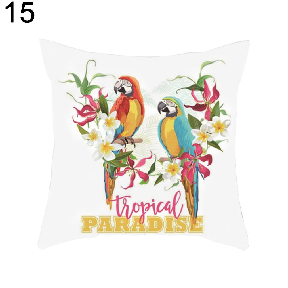 Lovely Toucan Leaves Square Throw Pillow Case Cushion Cover Home Sofa Cafe Decor