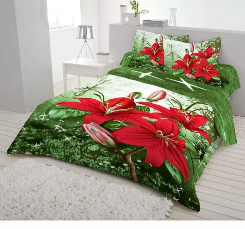 Cotton Fabric Multicolor Print 7.5 by 8.5 Feet Double King Size Bed sheet
