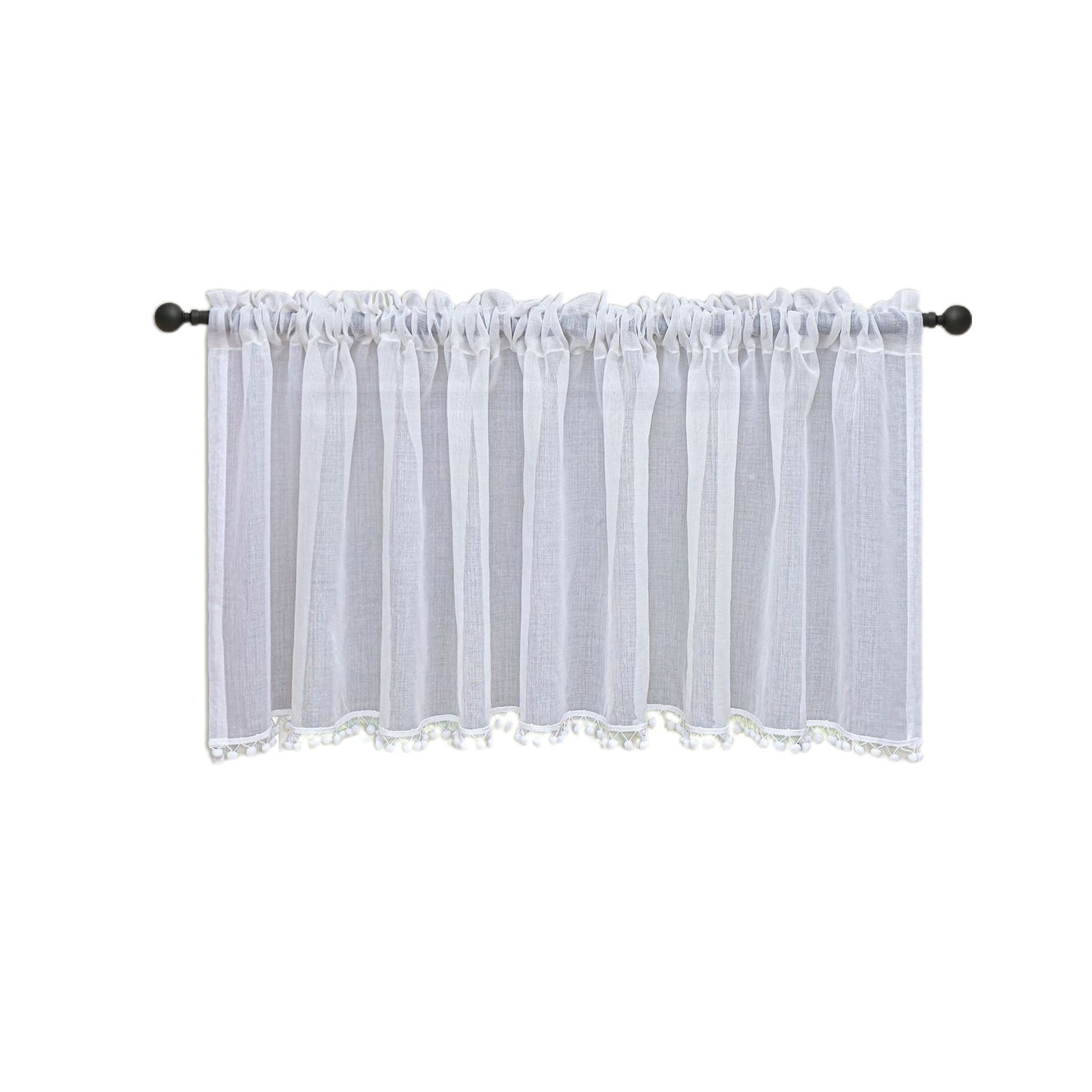Curtain Valance Long Lasting Farmhouse Thicken Rod Pocket Short Curtain
