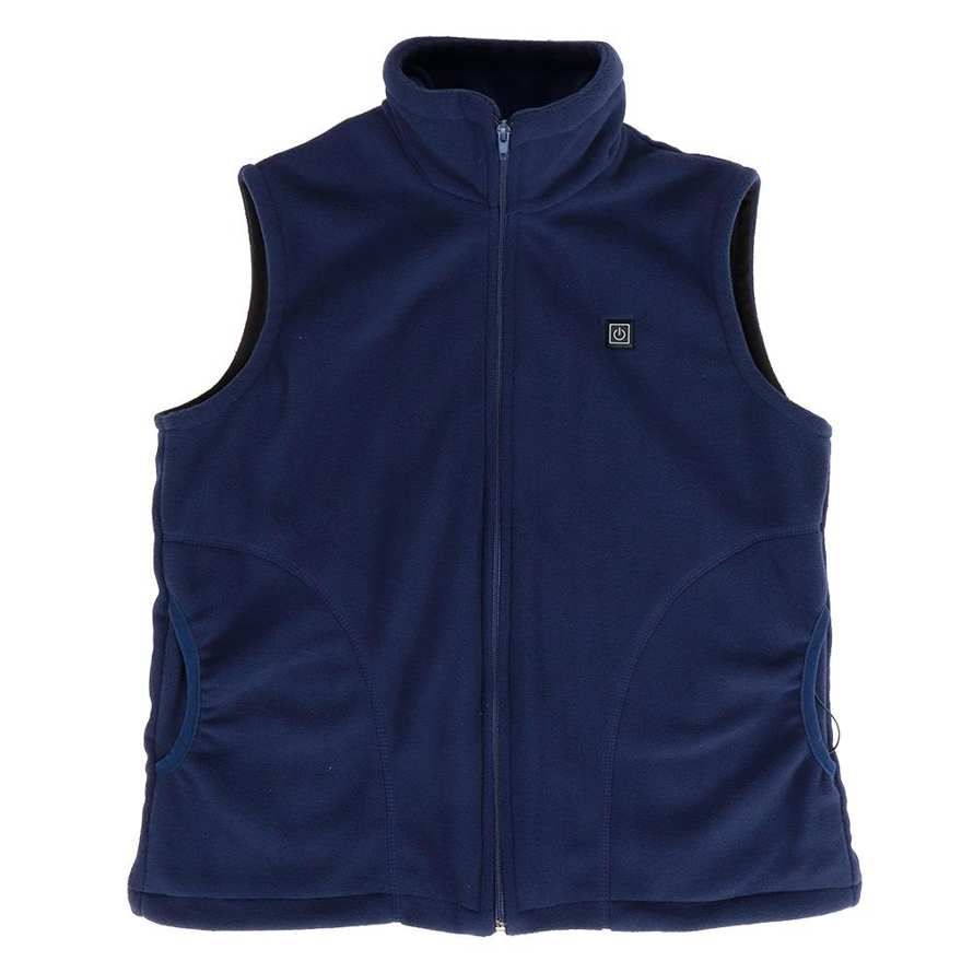 Heated Vest Intelligent 3 Gear Adjustable Electric USB Heating Warm Sleeveless for Men Women Blue