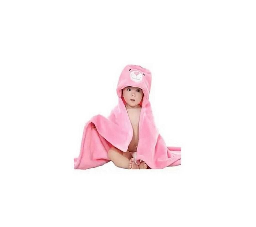 Cap Towels For Kids - White and pink