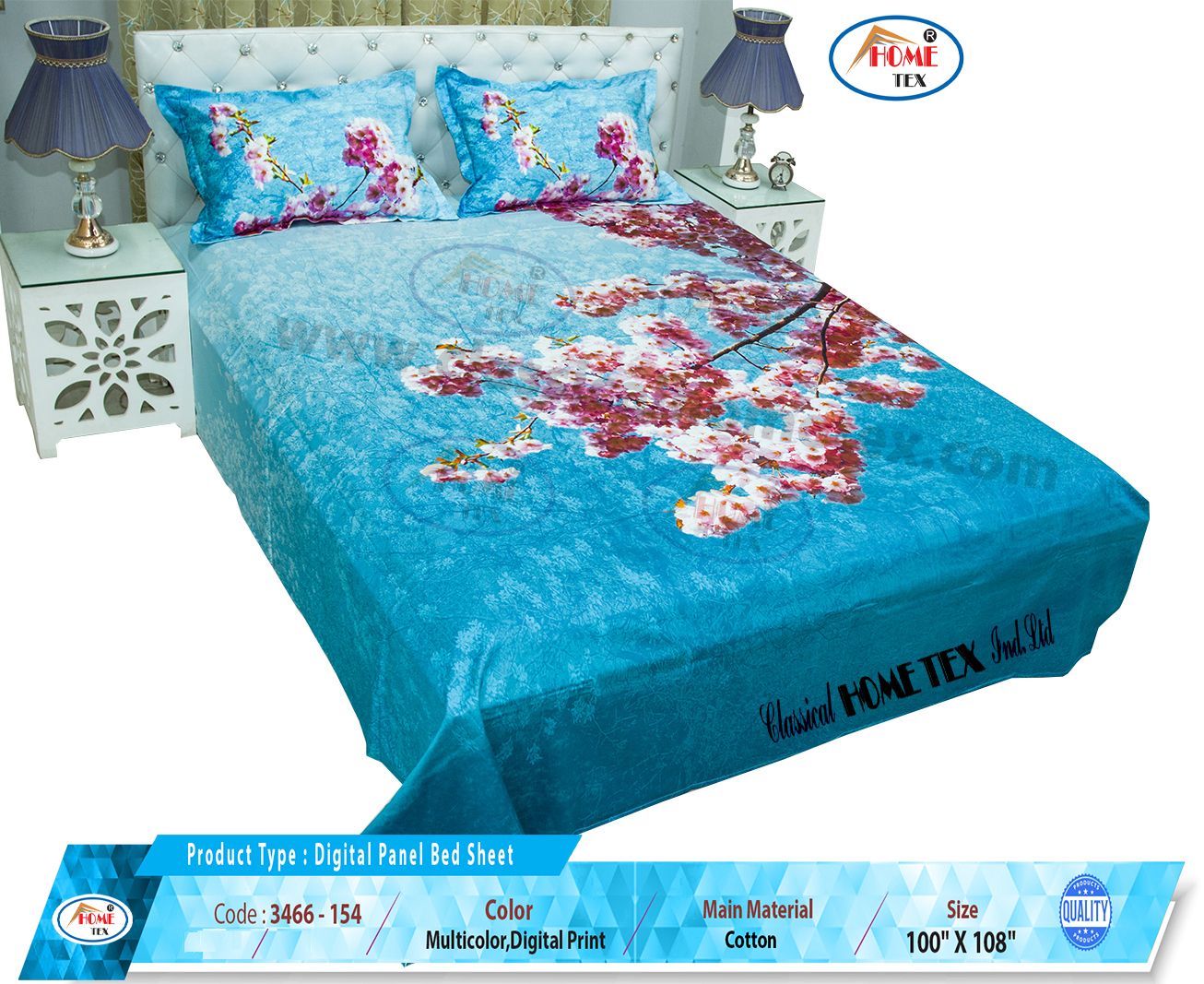 Classical Home Tex Digital Print Bed Sheet