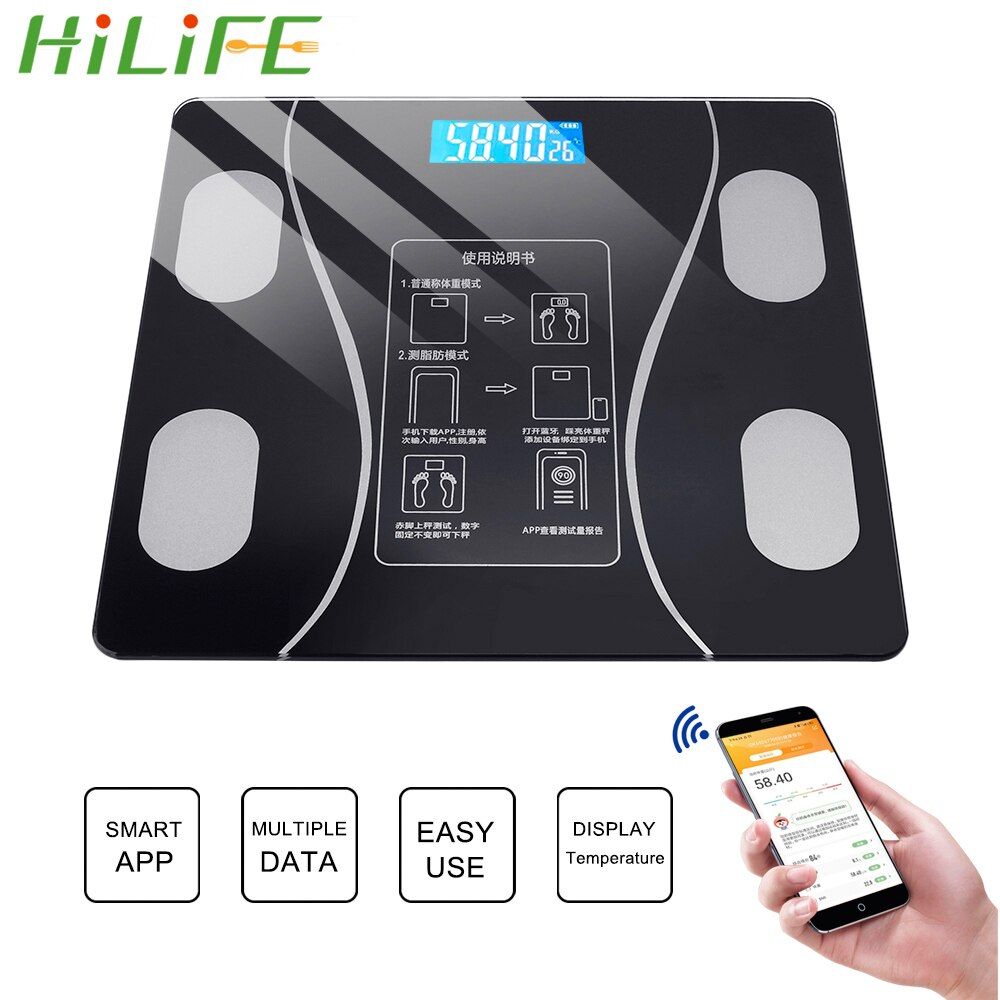 HILIFE LED Digital Electronic Scale for Android/for IOS/Bluetooth APP Smart Body Scales Weighing Scales