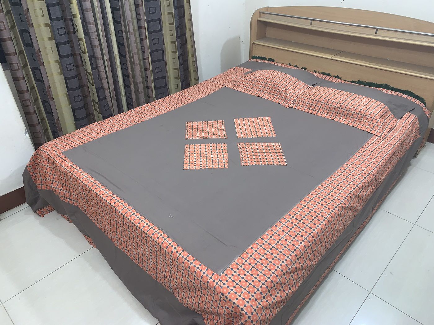 King Size Cotton Cut Work Designed Bed Sheet