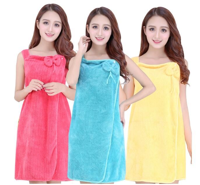 80x135cm Sexy Women Microfiber Bath Towel Bath Robe Bathrobe Body Spa Bath Bow Wrap Towel Super Absorbent Bath  Towel