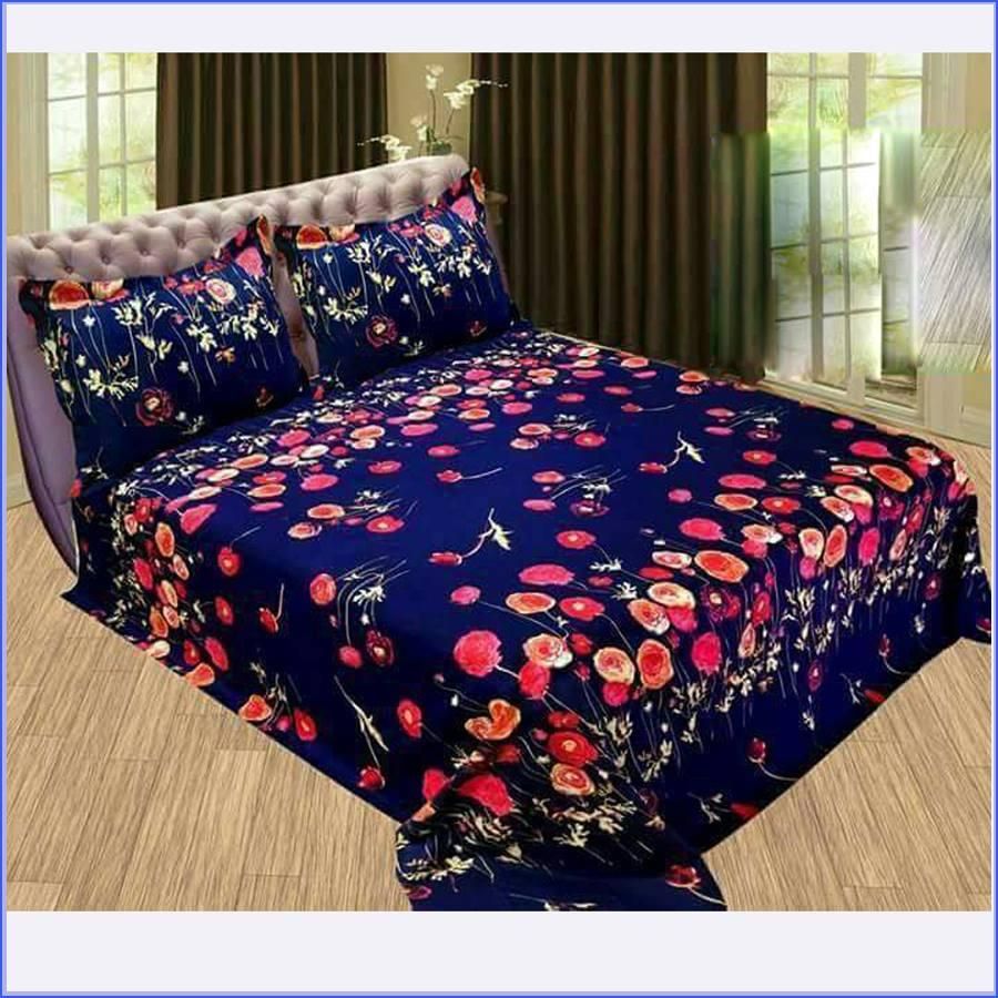 Double Size Cotton Bed Sheet Set - Multicolor