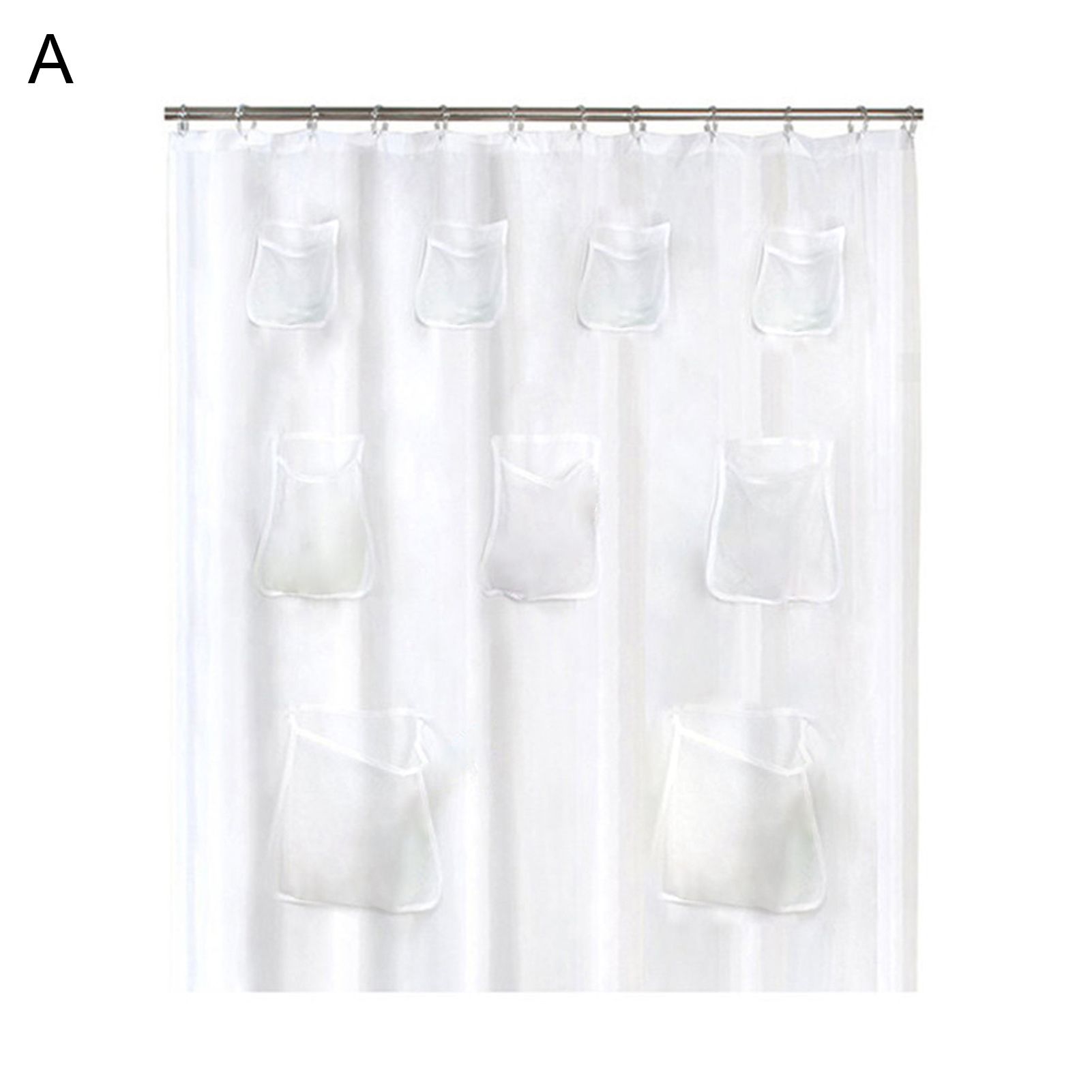 Bathtub Curtain High Density SeTransparent Pocket Bath Curtain