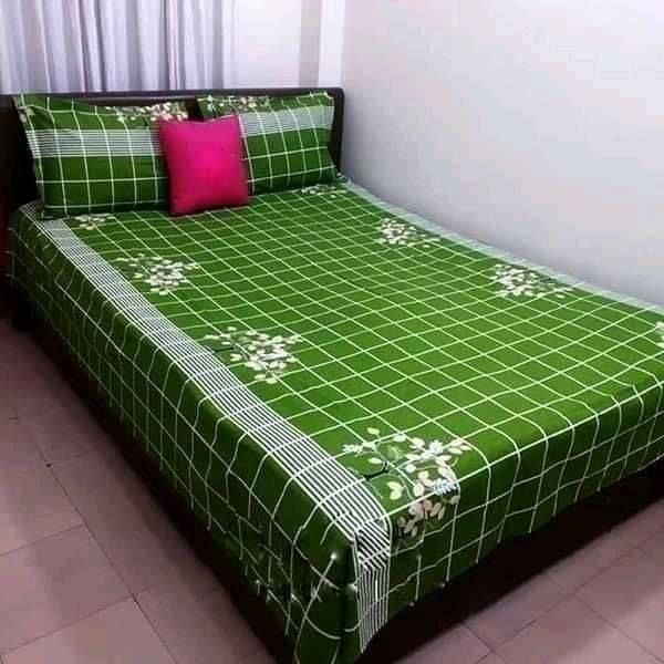 New Cotton Double Bedsheet set (1 bedsheet and 2 pillow covers) with attractive design(ডাবল সাইজ বিচানার চাদরসেট)
