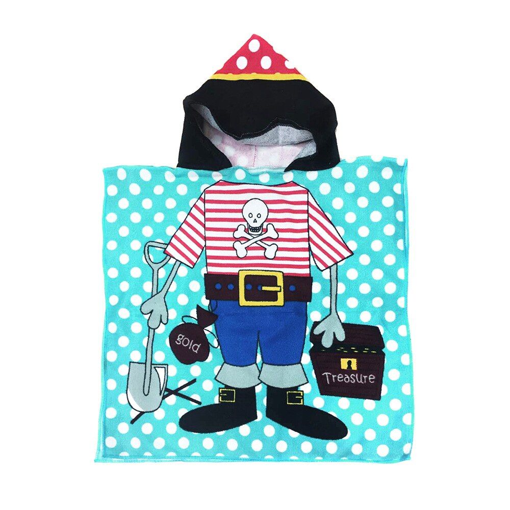 Cartoon Kids Hooded Beach Towel Blanket Super Absorbent Bath Towel Swim Pool Towel Infant Robe Children's Cape Cloak Towel