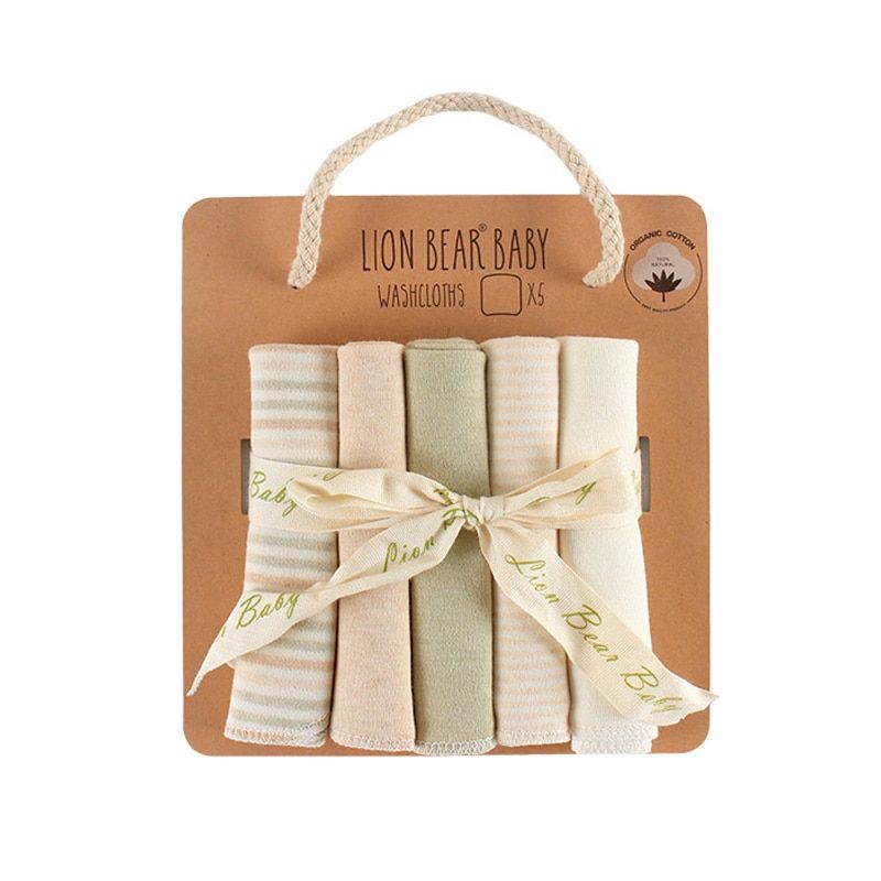 5pcs/set Baby Feeding Towel Natural Organic Cotton Baby Washcloths  Saliva Towel Nursing Towel Handkerchief