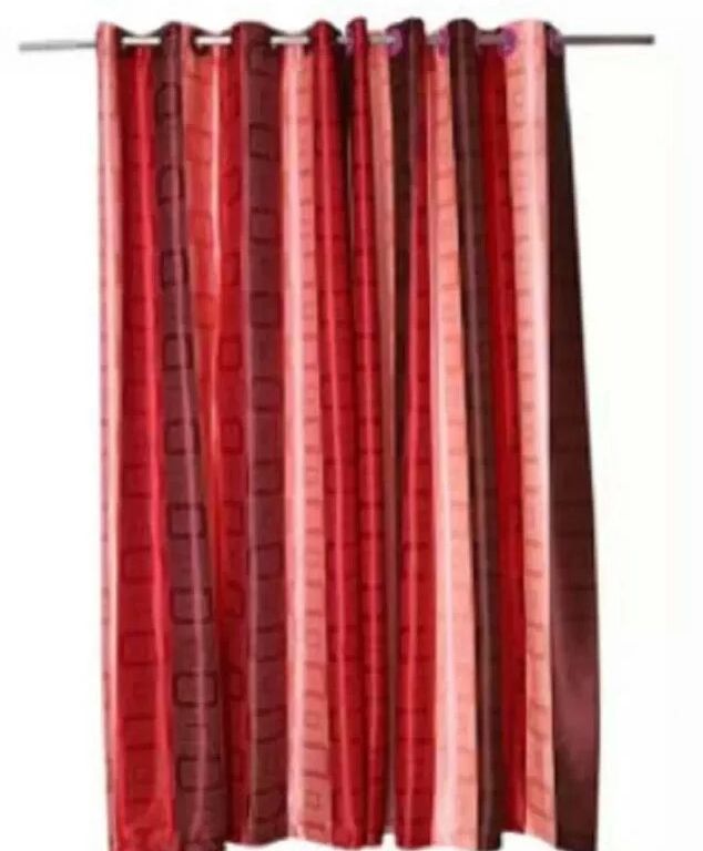 Red - Tv Synthetic Curtain Pakage(2 Pcs)   ★★★