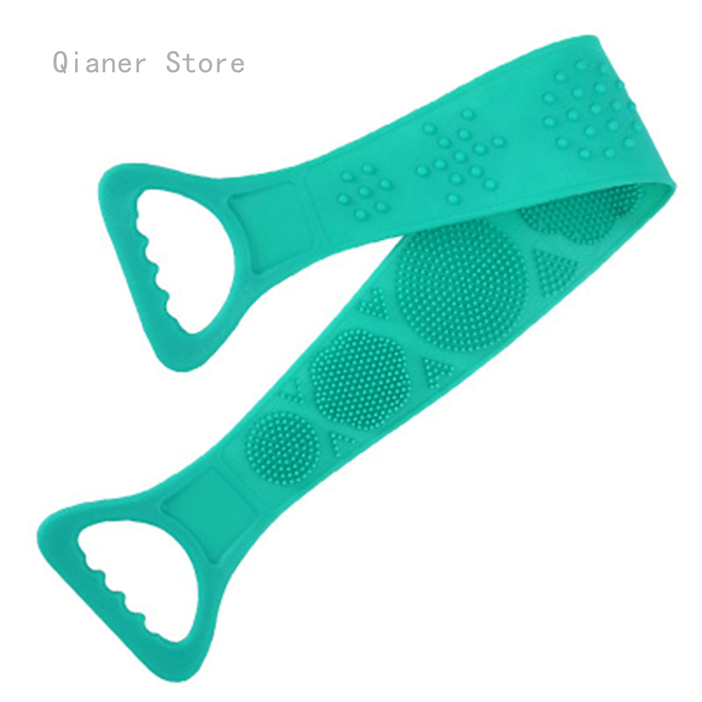Silicone Back Scrubber Body Cleaning Tools Bath Belt Massage Brush Dual Sided