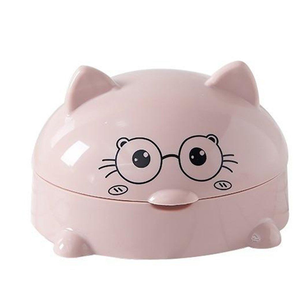 Bathroom soap box Drainable soap holder with lid cartoon soap box Cartoon design Drain and dry water 1 pcs