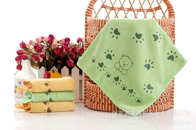 3 pcs/lot Baby Towel Cute superfine fiber Kid Bath Towels Washcloth Square Towel Children Kitchen Bathroom Wipe Wash Cloth gift