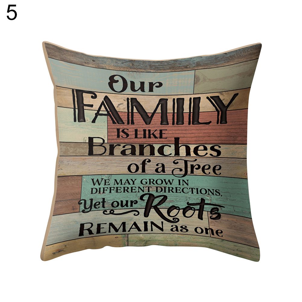 Letter Square Throw Pillow Case Cushion Cover Sofa Home Office Decoration