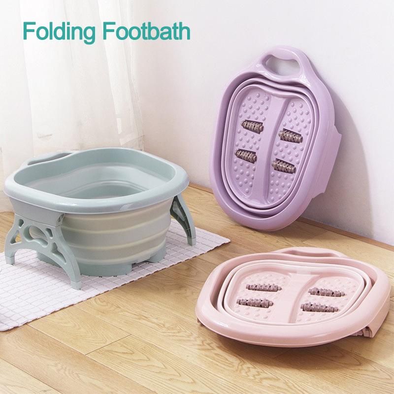 bedding Large Folding Foam  Massage Bucket Large Heightening Foot Bath Barrel Foot Tub  for Home Appliance Purple, Pink, Blue