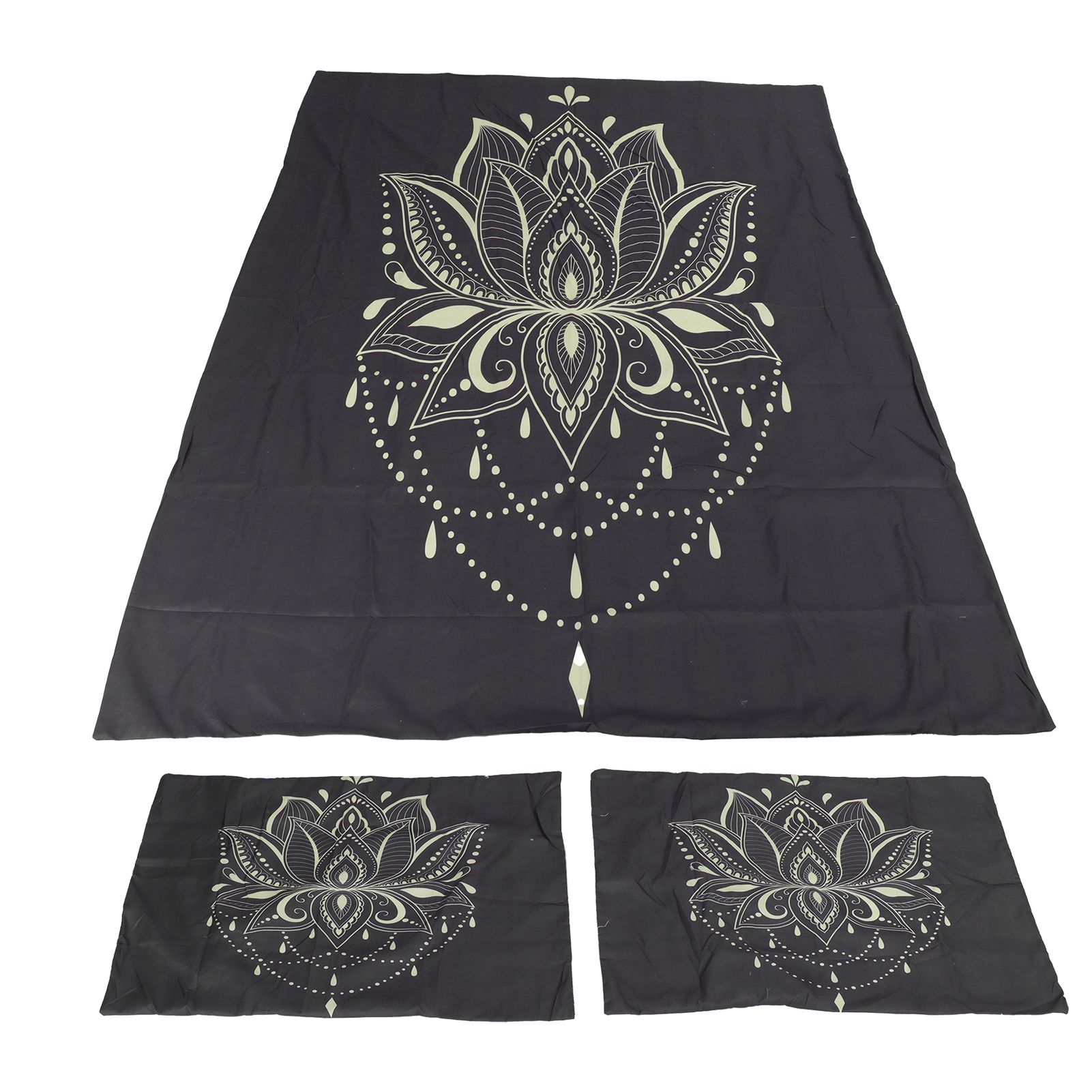 3PCS/Set Bohemian Brown Style Quilt Cover With Pillowcases Bedding Set Home HG