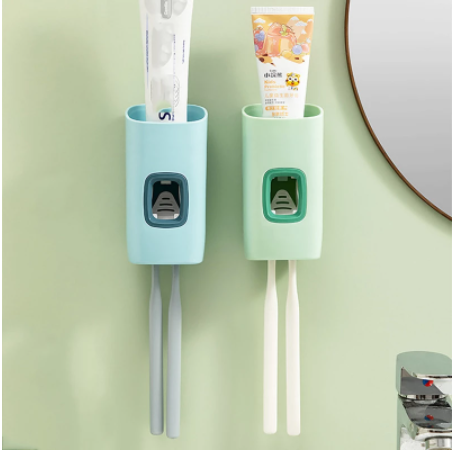 Wall Mount Automatic Toothpaste Dispenser Bathroom Accessories Set Toothpaste Squeezer Dispenser Bathroom Toothbrush Holder Tool