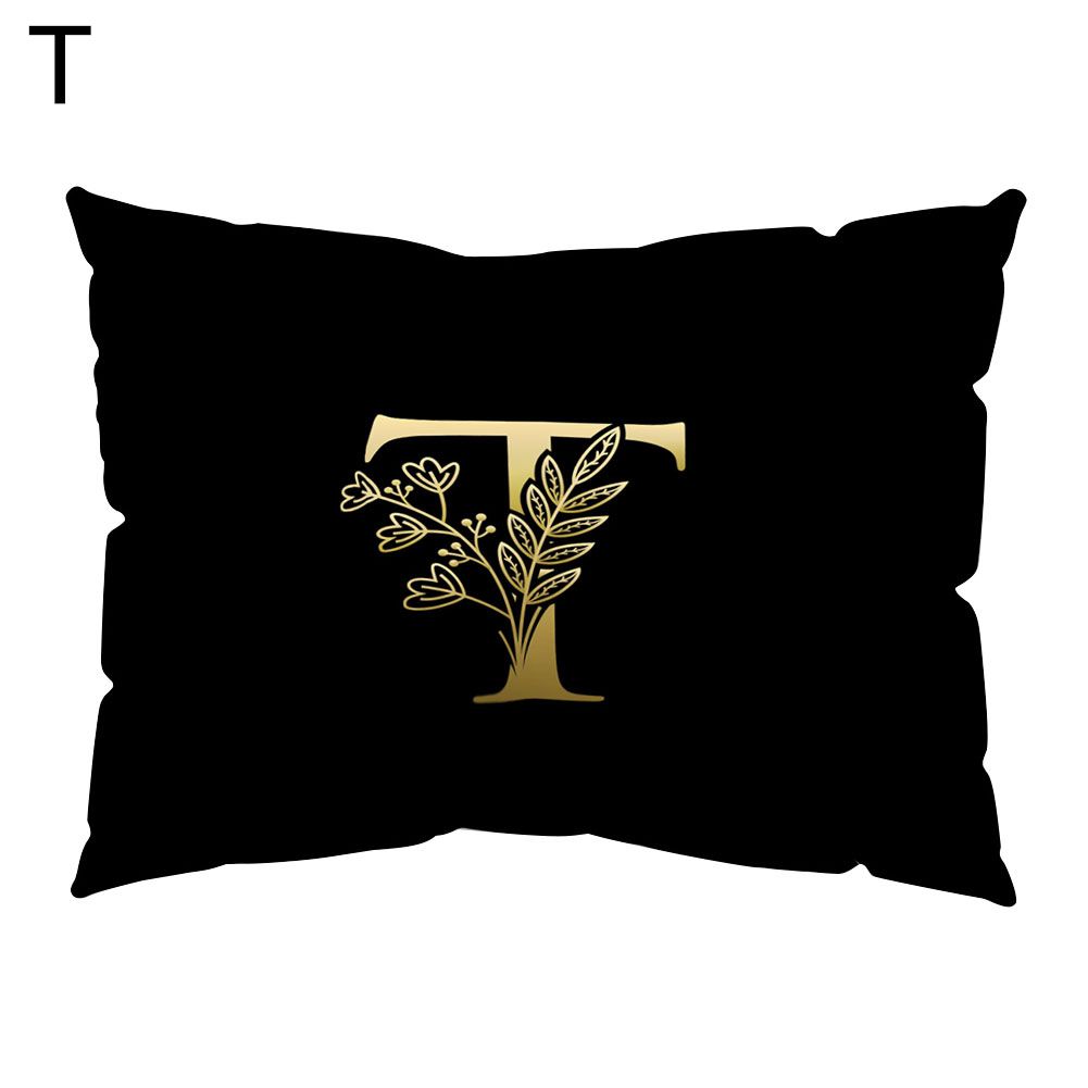 Modern Letter Leaves Square Throw Pillow Case Cushion Cover Sofa Bedding Article