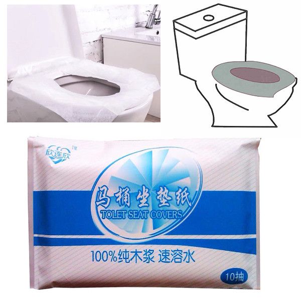 Practical 10Pcs Protable Toilet Seat Cover Closetool Biodegradable Sanitary Disposable Paper