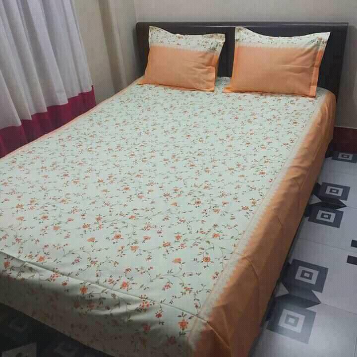 Digital Home Tex Cotton Fabric 7.5 Feet By 8 Feet Multicolor King Size Bedsheet With Two Matching Pillow Covers By Bonolota Express-- ???? ???? ??????? ???? ??? ????? ????? ??????? ???? ???