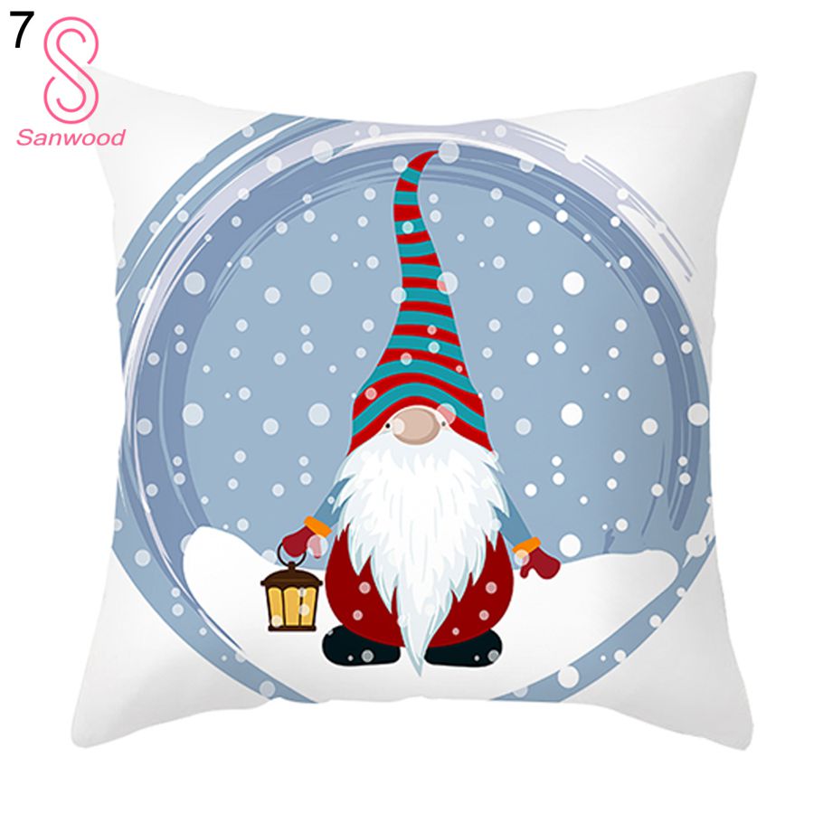 Pillow Case Faceless Gnome Pattern Easy to Stuff Polyester Family Dens Pillowslip for Study Room