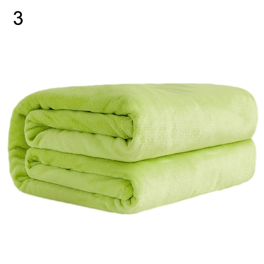 Super Soft Solid Color Thickened Warm Flannel Blanket Sofa Bedroom Throw Rug