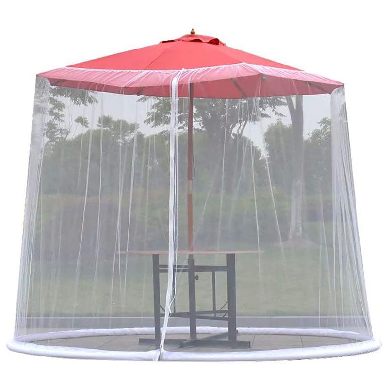 Patio Umbrella Mosquito Net Courtyard Umbrella Net Cover Umbrella Mosquito Net Cover, Insect Net Cover, for Garden White