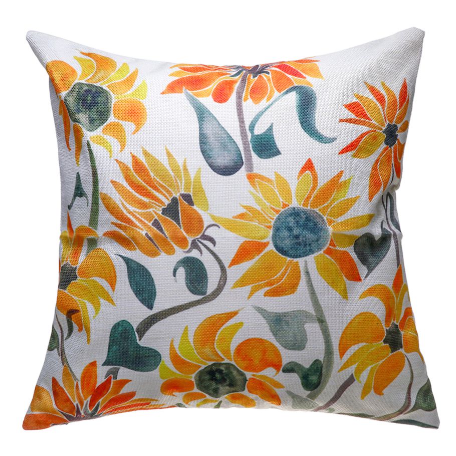 Durable 18x18inch Sunflowers Square Cushion Pillow Protective Covers Zippered