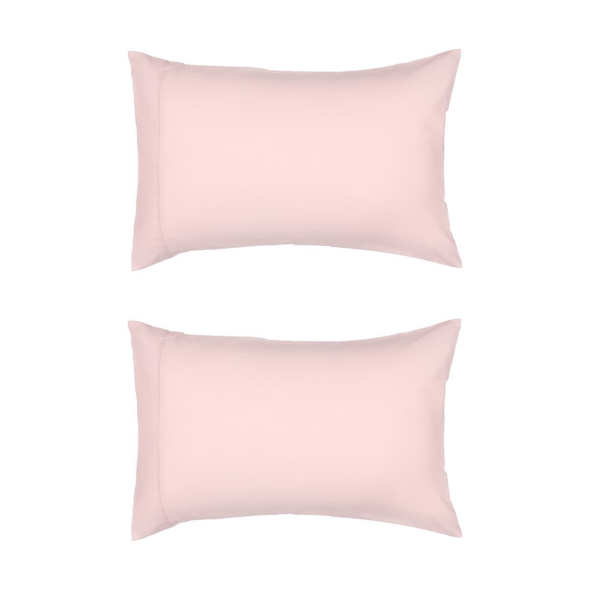 2 Pack 180 Thread Count Standard Pillowcases - Pink