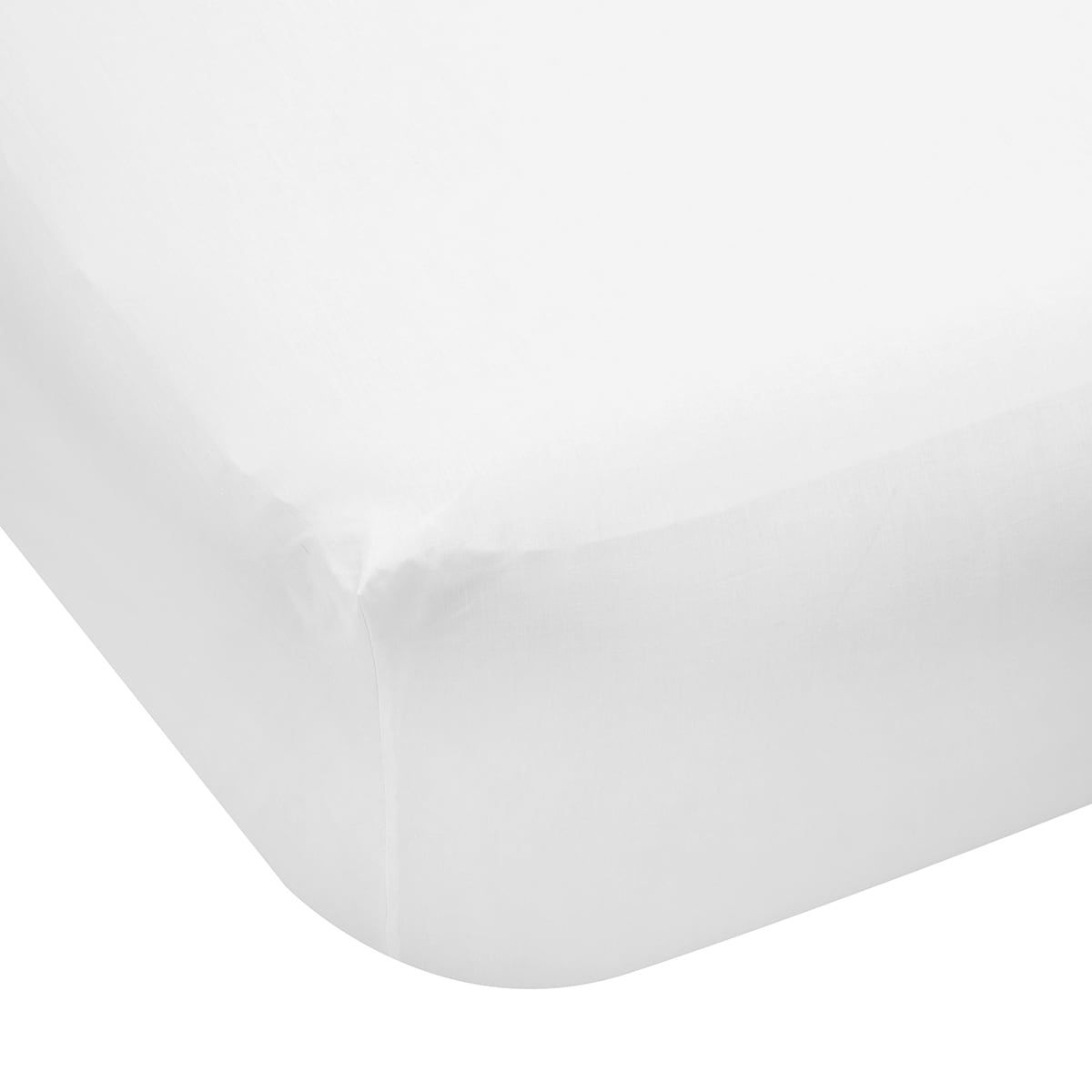 225 Thread Count Fitted Sheet - Queen Bed, White