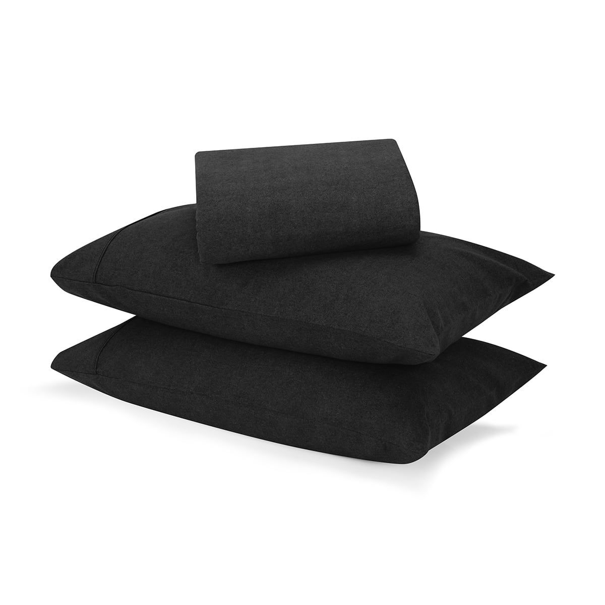 Marle Flannelette Cotton Sheet Set - King Bed, Dark Grey