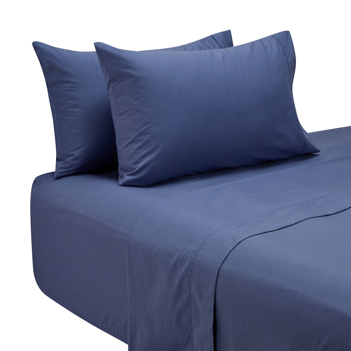 180 Thread Count Sheet Set - Double Bed, Mid Blue