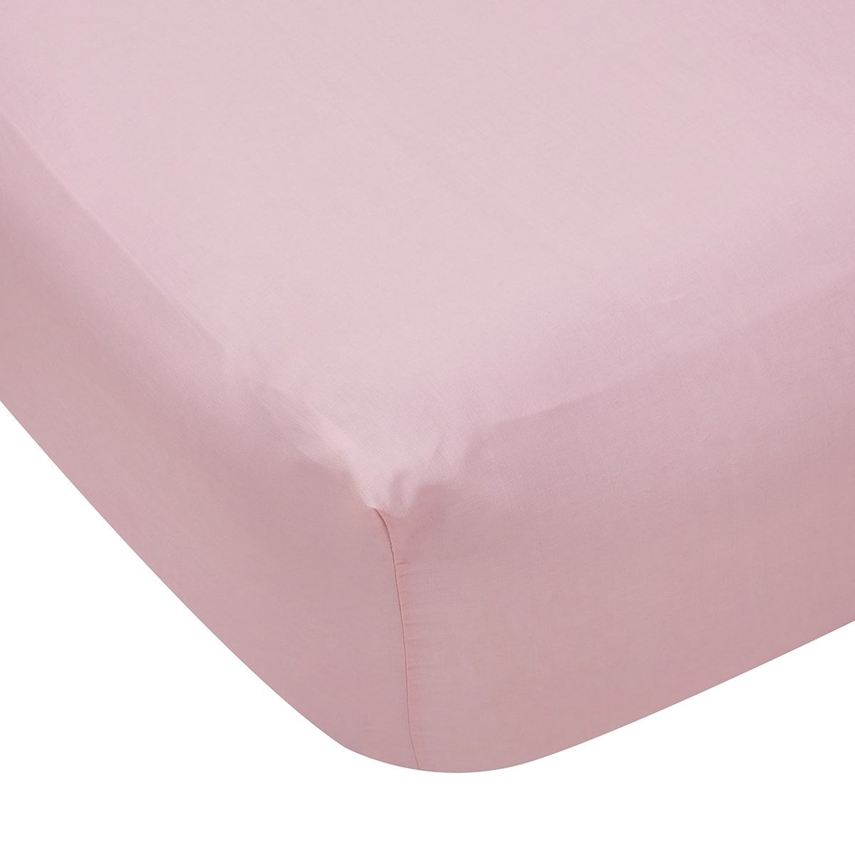 180 Thread Count Fitted Sheet - King Single Bed, Pink