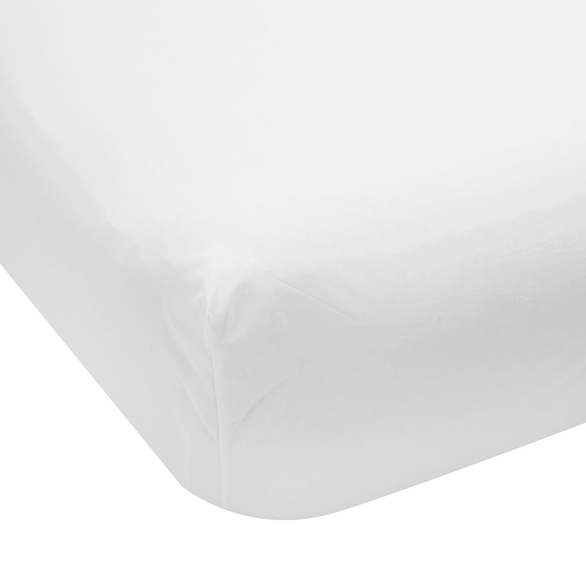 225 Thread Count Fitted Sheet - Single Bed, White