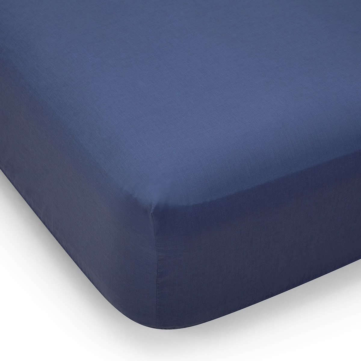 180 Thread Count Fitted Sheet - Double Bed, Mid Blue