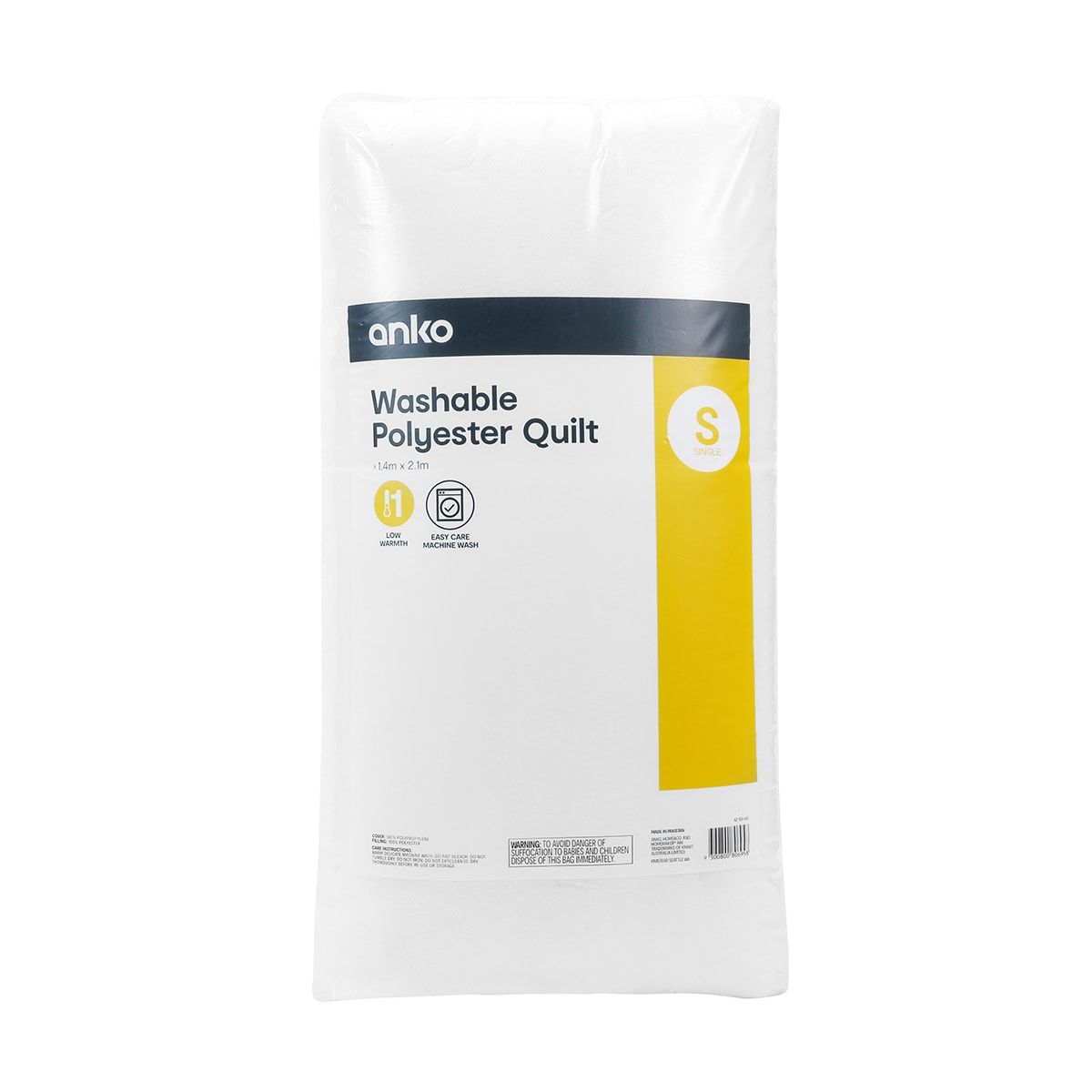Low Warmth Quilt - Single Bed