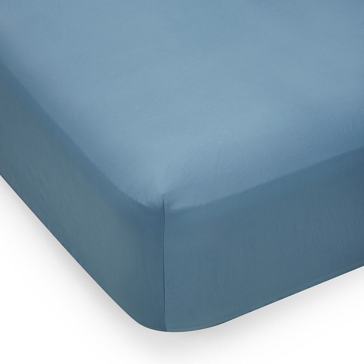 400 Thread Count Cotton Sateen Fitted Sheet - Queen Bed, Blue