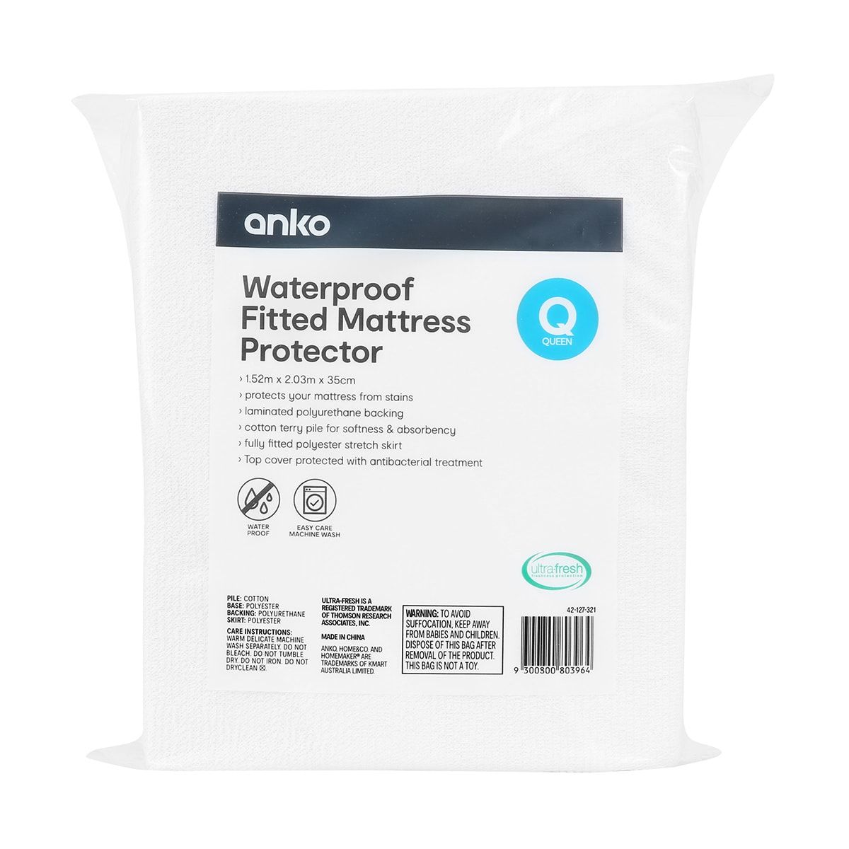 Waterproof Fitted Mattress Protector - Queen Bed