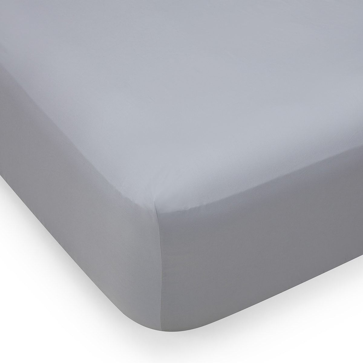 400 Thread Count Cotton Sateen Fitted Sheet - Single Bed, Silver