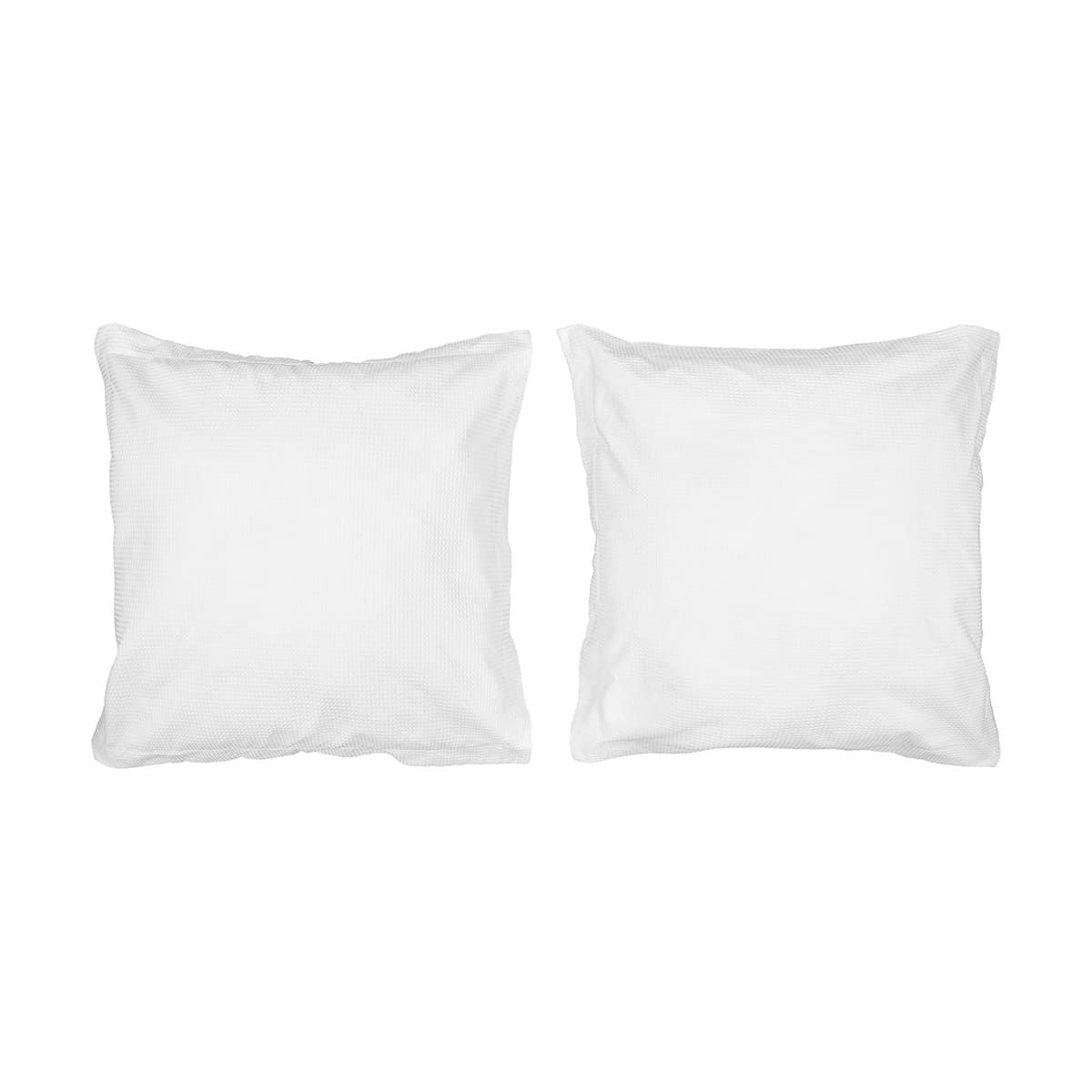 2 European Cotton Waffle Pillowcases - White