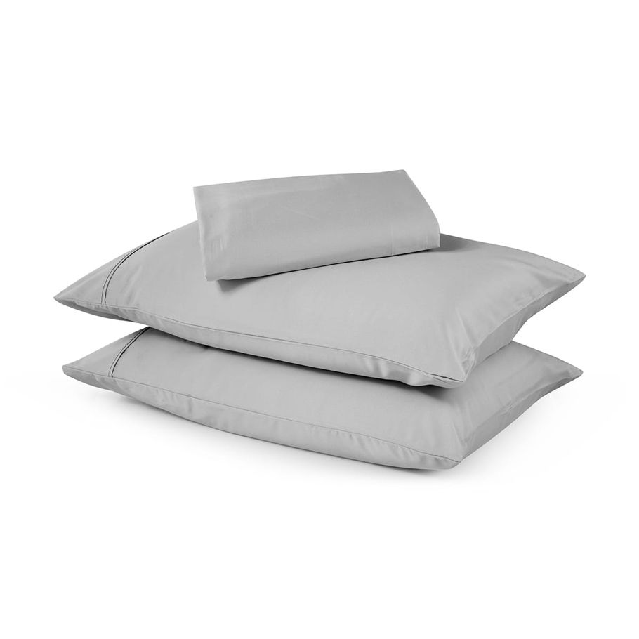 300 Thread Count Bamboo Cotton Sheet Set - Double Bed, Silver