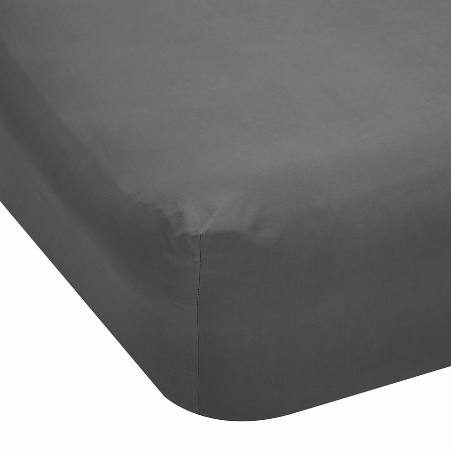 225 Thread Count Fitted Sheet - Double Bed, Grey
