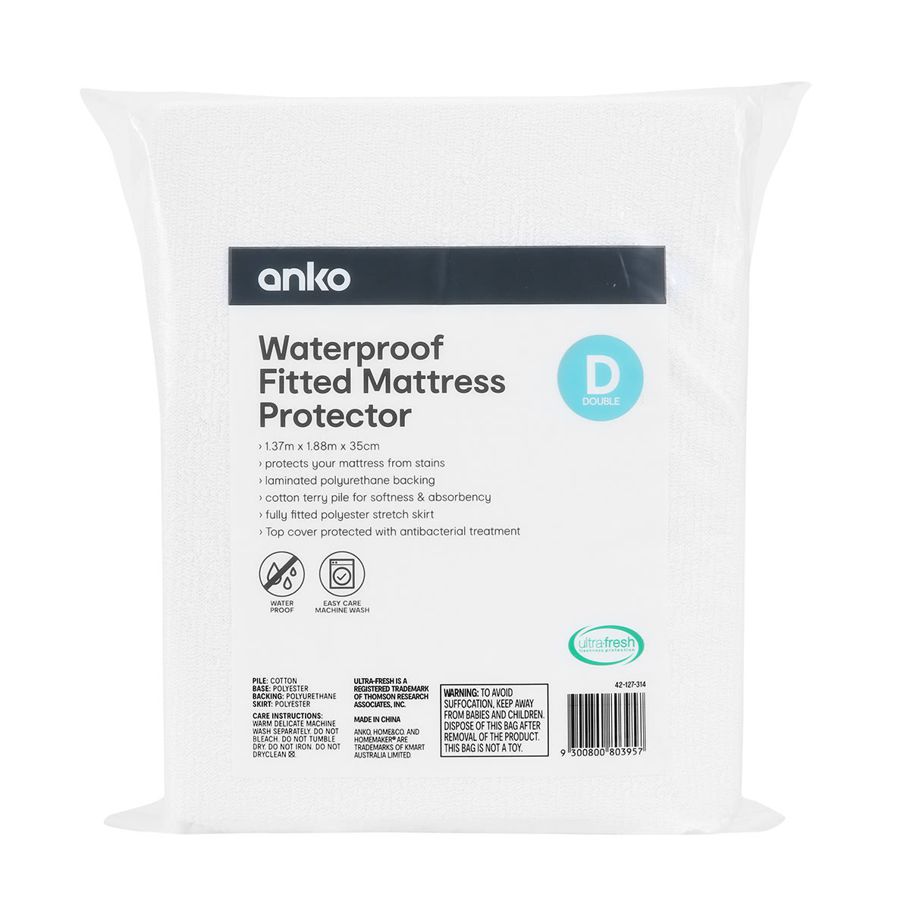 Waterproof Fitted Mattress Protector - Double Bed