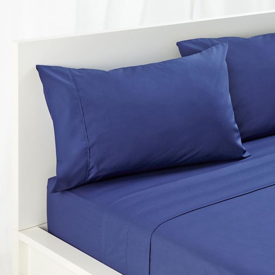 180 Thread Count Sheet Set - Queen Bed, Mid Blue